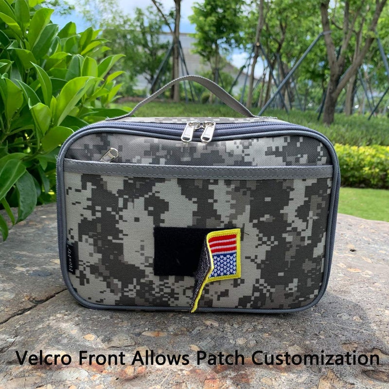 FlowFly Kids Lunch box Insulated Soft Bag Mini Cooler Back to School Thermal Meal Tote Kit for Girls, Boys, Free USA Flag Patch Included - Image 3